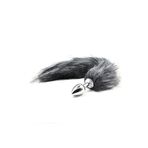 Agorshop Grey Fox Tail Tilki Kuyruklu Metal Anal Plug