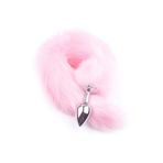 Agorshop Pink Fox Tail Tilki Kuyruklu Metal Anal Plug
