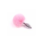 Agorshop Rabbit Tail Pink Boğumlu Metal Anal Plug
