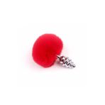 Agorshop Rabbit Tail Red Boğumlu Metal Anal Plug