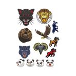 Agresif Hayvanlar Sticker Set-5 13 Parça Telefon, Tablet, Defter, Laptop Sticker