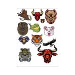 Agresif Hayvanlar Sticker Set-6 11 Parça Telefon, Tablet, Defter, Laptop Sticker