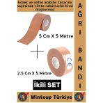 #Ağrıbandı Hızlı Etki Bel Bacak Kol Boyun Sırt Omuz Kalça Kas Spor Ağrı Bandı 5 Metre Ten İkili Set