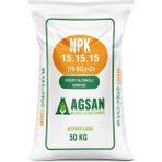AGSAN Süper 15-15-15 + 15 SO3+Zn Kükürt ve Çinko İçerikli Kompoze Taban Gübresi 25 KG
