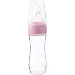 Agubugu Baby Kaşıklı Mama Biberonu 120 ml BPA İçermeyen Silikon Malzeme ile Güvenli - Pembe