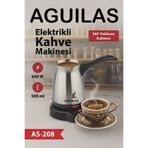 AGUILAS AS-208 Elektrikli Türk Kahve Makinesi Paslanmaz Çelik 600W 500 ml Kablosuz 360° Taban