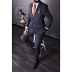 Agustini Antrasit,kruvaze Takım Elbise Sivri Yaka Slim Fit | Agustini - 50