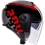 Agv Irides Valenza Matt Grey Blk Red Açık Kask - Siyah - Kırmızı