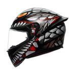 Agv Kask/k1 S E2206 Lyzard Matt Black Grey Red Configuration - XS