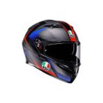 Agv Kask/k3 Mplk Strıga Matt Black/blue/red Configuration - Renkli