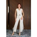 ağva collection 451003 Kybele Kadın %100 keten Yelek krem