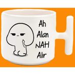 Ah Alan Nah Alır Espirili Baskılı Tkulplu Latte Kupa Bardak