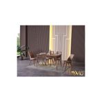 ah assel home Belinda Yemek Masası Mutfak Masası Açılır Masa Takımı 4 Sandalyeli 80x130cm