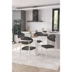 ah assel home Melody Beyaz Polo Metal Sandalye 90X90 Kare Yemek Masası Mutfak Masası Masa Sandalye Takımı