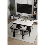 ah assel home Pesca Lake Mdf Ayak Tokyo Demonte Sandalye 80x120 Yemek Masası Mutfak Masası 4 Kişilik
