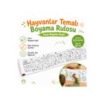 AHDTOPTAN Hayvanlar Temalı Boyama Rulosu 46 cm x 3,5 Metre | Uzun Boyama Kağıdı
