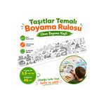 AHDTOPTAN Taşıtlar Boyama Rulosu 46 cm x 2,5 Metre | Çocuklar İçin Uzun Boyama Kağıdı, Kalın Konturlu Eğitici Aktivite