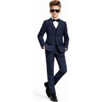 Ahengim Erkek Çocuk Slim Fit Premium Damatlık Smokin Takım Elbise AK4000 - Lacivert - 14 Yaş