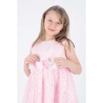 AHENGİM KIZ ÇOCUK ELBİSE KIZ ELBİSE KUYRUKLU DANTELLİ AK2208 - Pembe - 5 Yaş