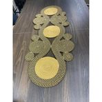 Ahenk Jüt Hasır Görünümlü Runner 40x110, Özel Tasarım Masa Örtüsü, Jüt (kırçıllı siyah)