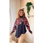 AhEs Shopping Kadın Uzun Kollu Balıkçı Yaka Asimetrik Kesim Dalgıç Kumaş Bluz