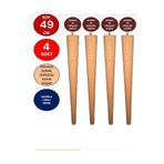 AHESAR TİCARET 4 lü 49 cm doğal ahşap ayak konik masa sandalye tabure-sehpa ayağı çap :4.6