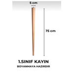 AHESAR TİCARET 5x5x75 cm Ahşap Konik Ayak Çocuk Çalışma Masası Ayağı ,Sehpa,Sert Plastik Aparatlı 4lü