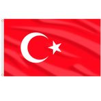 AhfuLife Türkiye Bayrağı 90 x 150 cm, 1 Adet Pirinç Halkalı Türk Bayrağı, Avrupa Futbol Avrupa Şampiyonası Dünya Kupası Eurovision Olimpiyat Ulusal Günü 2024 Bar Parti Dekorasyonu