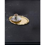 Ahir Ticaret 1Adet Oval-Bulut Model Gül Motifli Kahve-Çay Sunum Tepsisi 25 Cm X 20 Xm