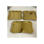 AHİR TİCARET 6 ADET ÇELİK GOLD İTALYAN MODEL SUNUM TEPSİSİ 21*26 CM