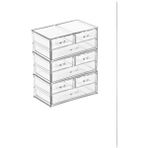 Ahir Ticaret 6 Katlı 9 Çekmeceli Organizer 24X14X30 cm Şeffaf Renkli Makyaj Düzenleyici - Turuncu