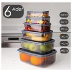 AHİR TİCARET Bee Home Şeffaf 6 Lı Saklama Kabı