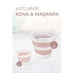 AHİR TİCARET Katlanır Kova Ve Maşrapa Seti Pembe