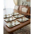 Ahir Ticaret Paslanmaz Çerçeve Desenli Lüx 33 x 17 cm 6'lı Baton Sunum Tepsisi - Gümüş