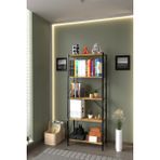 Ahlas 5 Raflı Dekoratif Kitaplık Dosya Rafı Ofis Rafı Mutfak Rafı Çok Amaçlı Raf 150 cm - Atlantik Çam