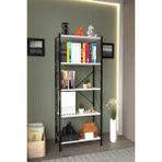 Ahlas 5 Raflı Dekoratif Kitaplık Dosya Rafı Ofis Rafı Mutfak Rafı Çok Amaçlı Raf 150 cm - Beyaz
