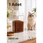 Ahlat Store 2800ml Kedi Maması Saklama Kabı Sızdırmaz Çift Contalı Ölçekli Geniş Hazneli BPA FREE