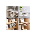 Ahlat Store Kanguru Raf Gri Gümüş Banyo Petek Üstü Dolap İçi Raf Mutfak Organizer