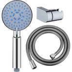 Ahlez Luna 5 Fonksiyonlu Duş Başlığı + Pvc Duş Hortumu + L Mafsal Duş Takımı - Krom