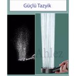 Ahlez Maxima Siyah Turbo Fan 5 Fonksiyonlu Duş Başlığı El Duşu - Mat Siyah
