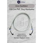 Ahlez Paslanmaz Banyo Duş Hortumu Spirali Pvc Kopmaz 150 cm - Gri