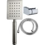 Ahlez Shine Krom Paslanmaz Duş Başlığı + Duş Hortumu + L Mafsal Duş Takımı Duş Seti