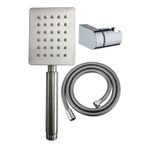 Ahlez Shine Krom Paslanmaz Duş Başlığı + Pvc Duş Hortumu + L Mafsal Duş Takımı