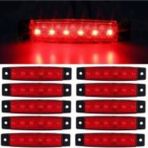 Ahmet Otomotiv Dorse Parmak Lamba 12 -24 Volt 6 Ledli (Kırmızı Renk) 10 Adet Parmak LED Dorse Kamyon LED Lamba