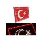 Ahmet Otomotiv Türk Bayrağı Ay Yıldız Bayrak LED Işıklı Panel Tabela - 12 Volt