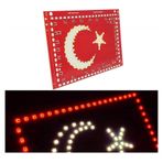 Ahmet Otomotiv Türk Bayrağı Ay Yıldız Bayrak LED Işıklı Panel Tabela - 24 Volt