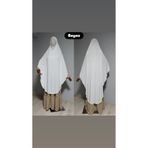 AHRAR tesettür Tam boy Sandy sufle khimar hijab eşarp beyaz