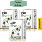 Ahsaf Soğuk Sıkım Natürel Sızma Zeytinyağı 2L-Teneke ( 3'Lü Ekonomik Paket)