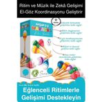 Ahşap 2'li Marakas Seti Ritmi Yakala Müzik Aleti Çocuk Bebek Sesli Çın Çın Davul Çıngırak Vurmalı
