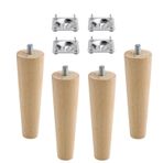 Ahsap Ayak Mobilya Koltuk Kanepe Sehpa Masa Ayagi Ayaklari M8 Civatali 12 Cm + Baglanti Aparatli 8'Li Set